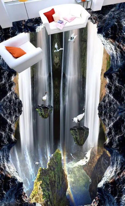 3d настил водопад обои стереоскопический настенная бумага домашний декор|wall papers
