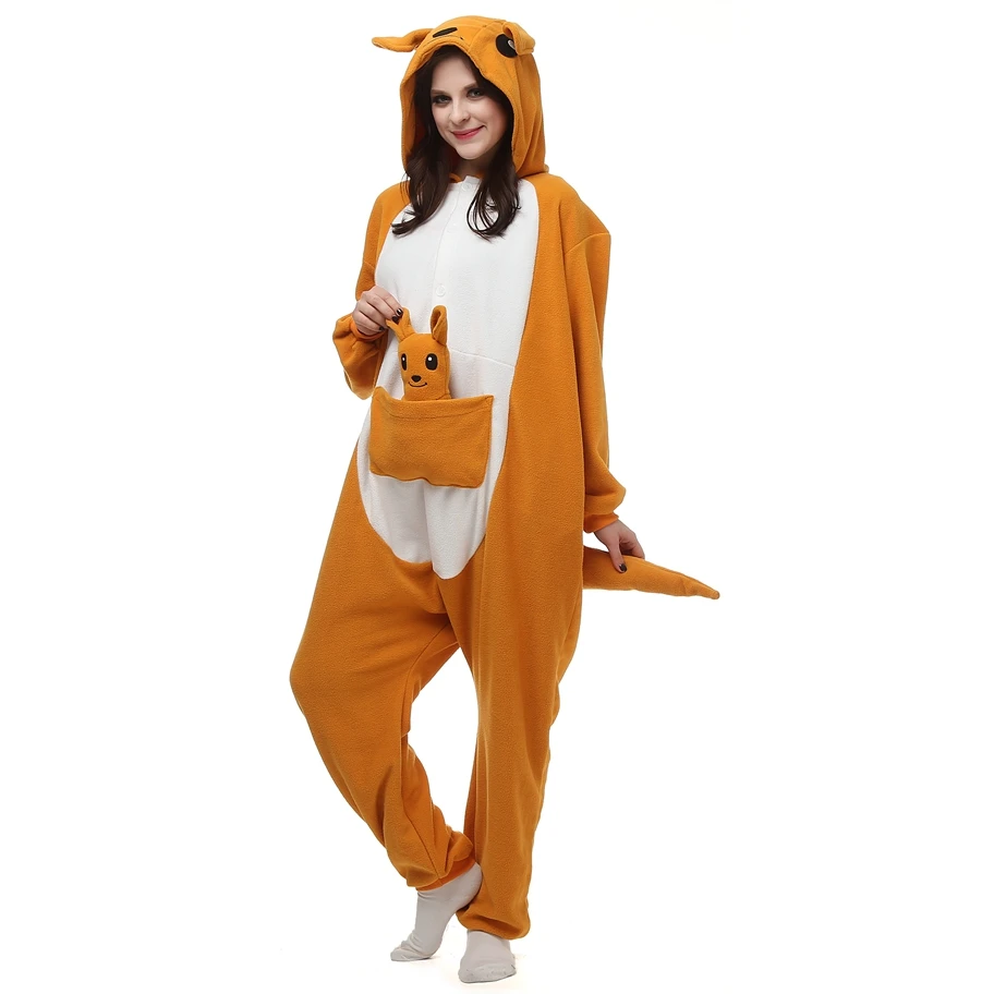 Флисовый костюм Kgurumi для взрослых косплея аниме комбинезон-кенгуру в виде