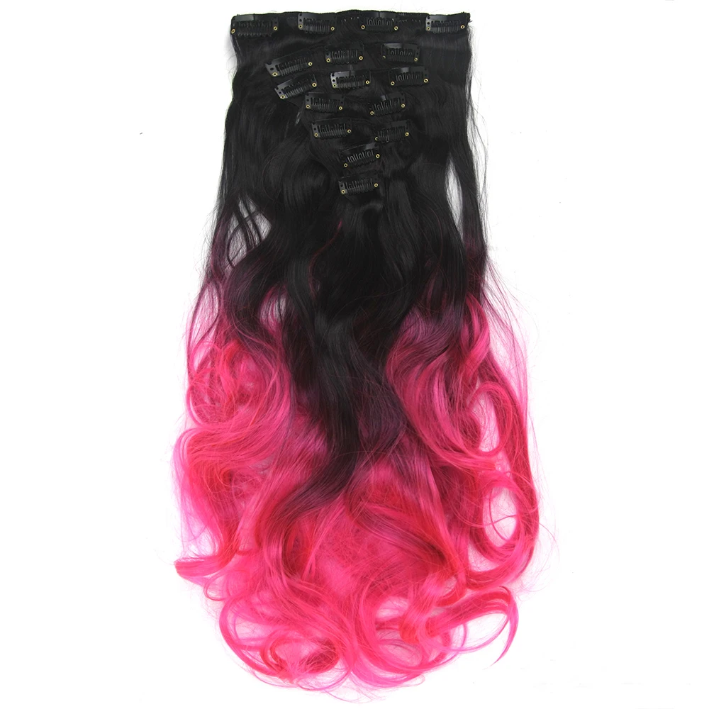 Soowee длинные волнистые синтетические волосы термостойкие черные розовые Омбре на