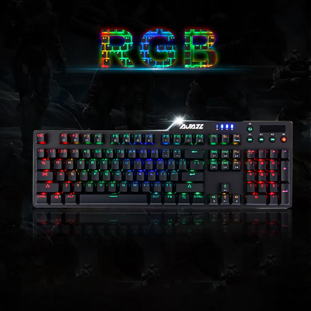 RGB подсветка Механическая игровая клавиатура 104 клавиш Проводная клавиатура из сплава черная ось USB кабель Проводная клавиатура для ПК Игр