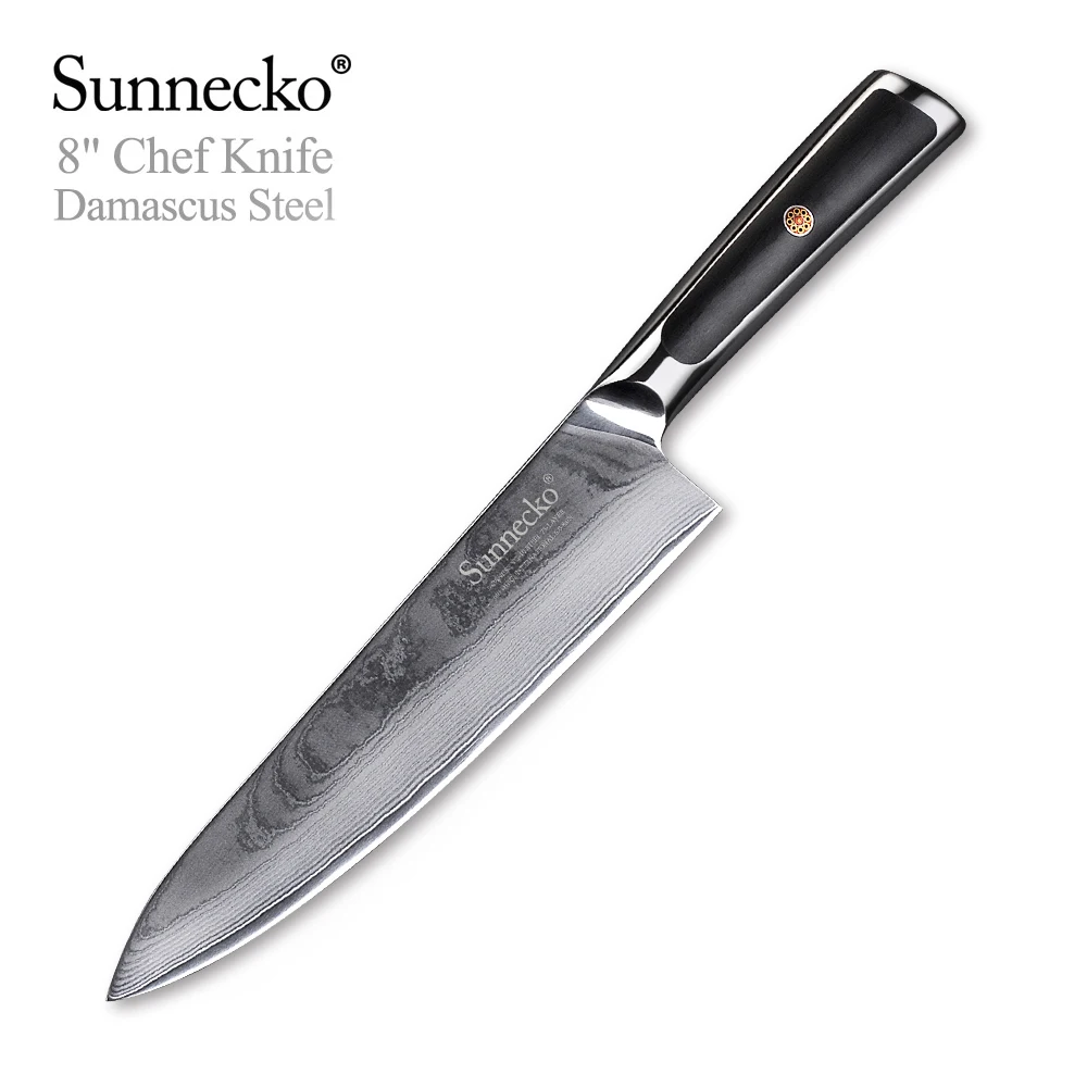 Sunnecko 8 шт. Дамаск Кухня ножи набор подарочной коробке шеф повара нож для очистки овощей Ножи японский VG10 Сталь G10 ручка острый резец