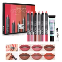 menow brand makeup set 6 color matte lipstick pencil sharpener makeup remover cosmetic combination waterproof lip gloss k906