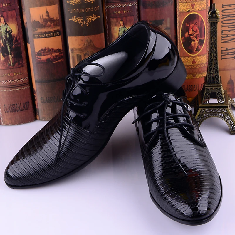 New 2016 Fashion Italian Style Men Dress Wedding Shoes Luxury Men's Business Oxfords Casual Flats Black Leather Derby | Обувь