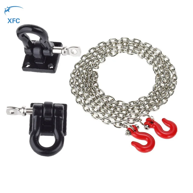 RC металлическая буксировочная цепь для прицепа и Крепежный крюк 1/10 D90 Axial SCX10 CC01 D110