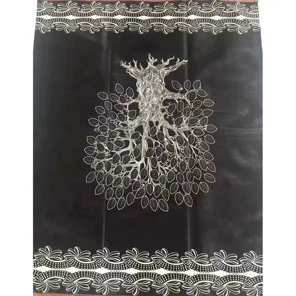 Новый дизайн черная африканская благородная восковая ткань Kanga Khanga Sarong 6 ярдов