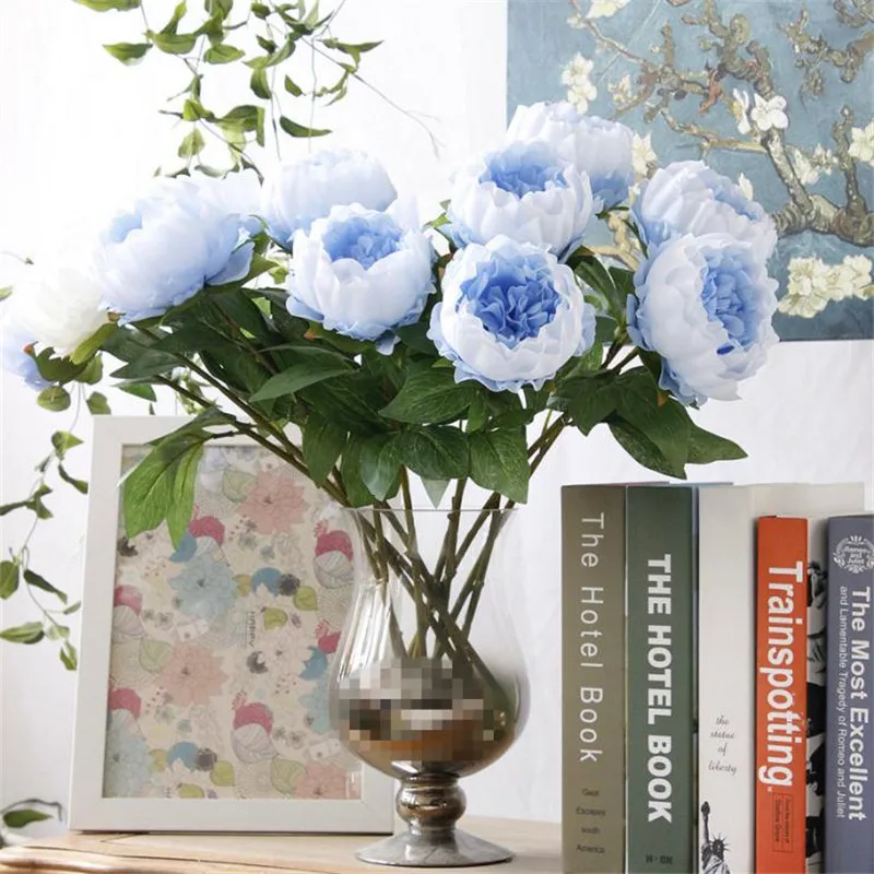 Лидер продаж искусственные пионы с одним стержнем цветы для самостоятельного