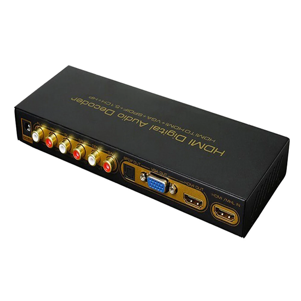 5.1CH HDMI цифровой аудио декодер конвертер в VGA HDMI/VGA/SPDIF/5 1 объемный звук для ТВ|Кабели