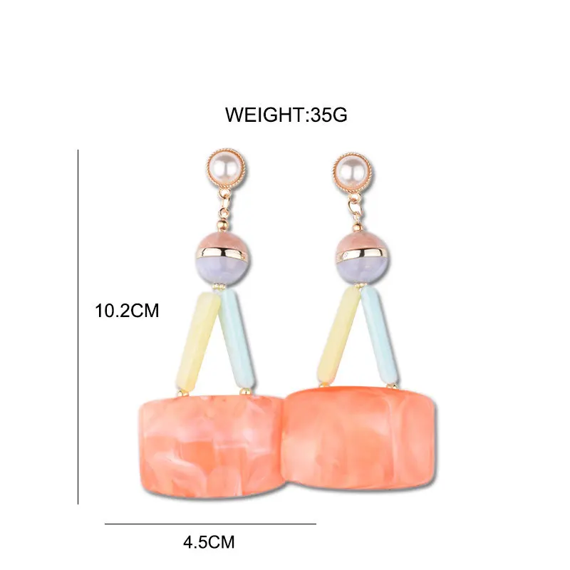 Роскошные преувеличены серьги 3 цвета квадратный смолы Длинные Висячие для Для