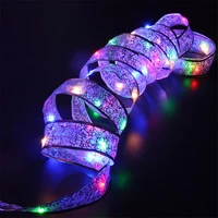4m 40leds led copper wire ribbon butterfly bow tie led string light aa battery operated xmas wedding party decoration garlands