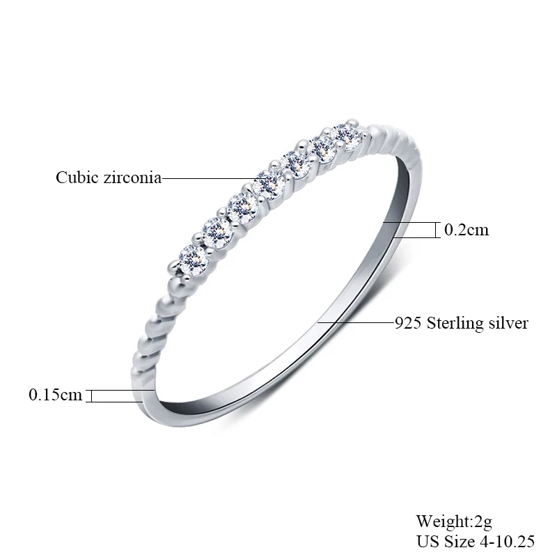 Классическое роскошное Настоящее твердое кольцо из стерлингового серебра 925