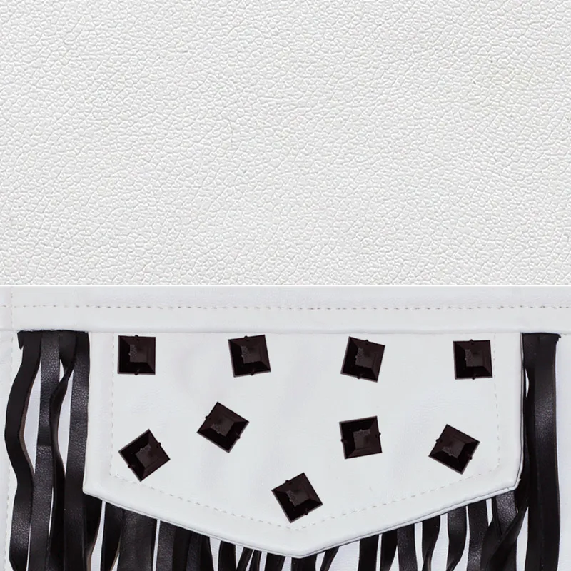 Мужская куртка из ПУ кожи тонкая с кисточками и стразами ручная работа для