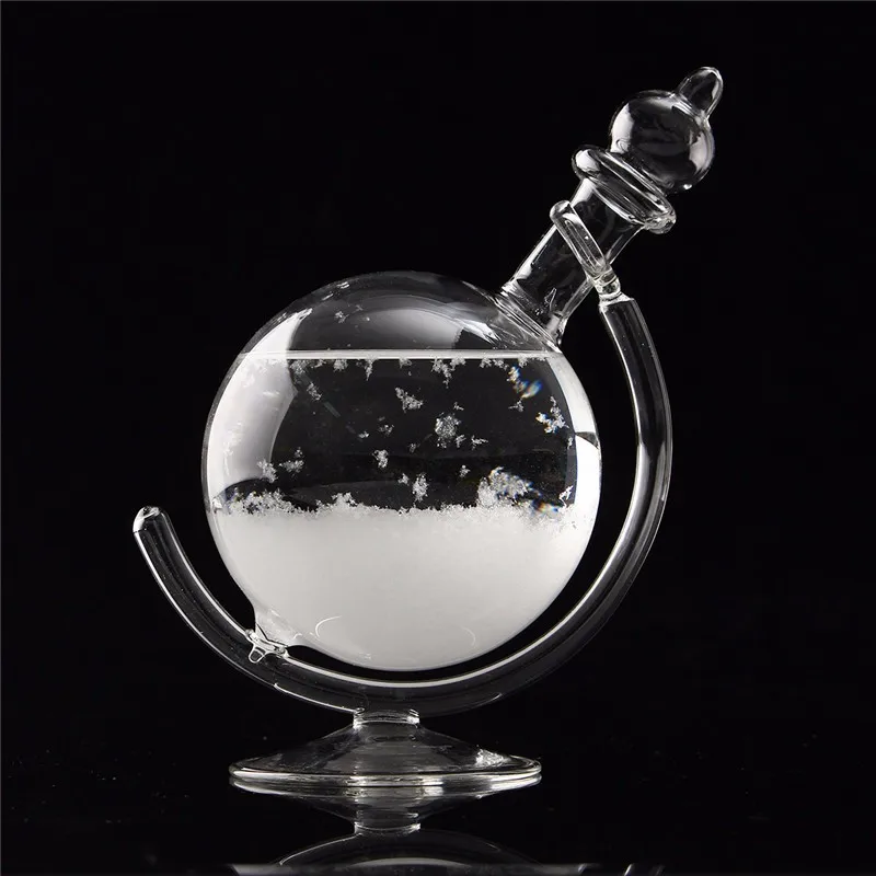 Glass base Прогноз погоды Кристалл Деревянный Стекло базы глобус Форма украшения дома Рождественский подарок для регистрации украшения комнаты - Цвет: Glass base