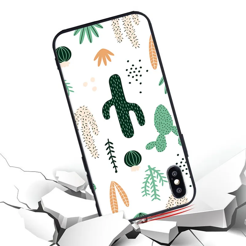 Чехлы с изображением космоса Вселенной планеты для iPhone 8 Чехол С КАКТУСОМ мягкий