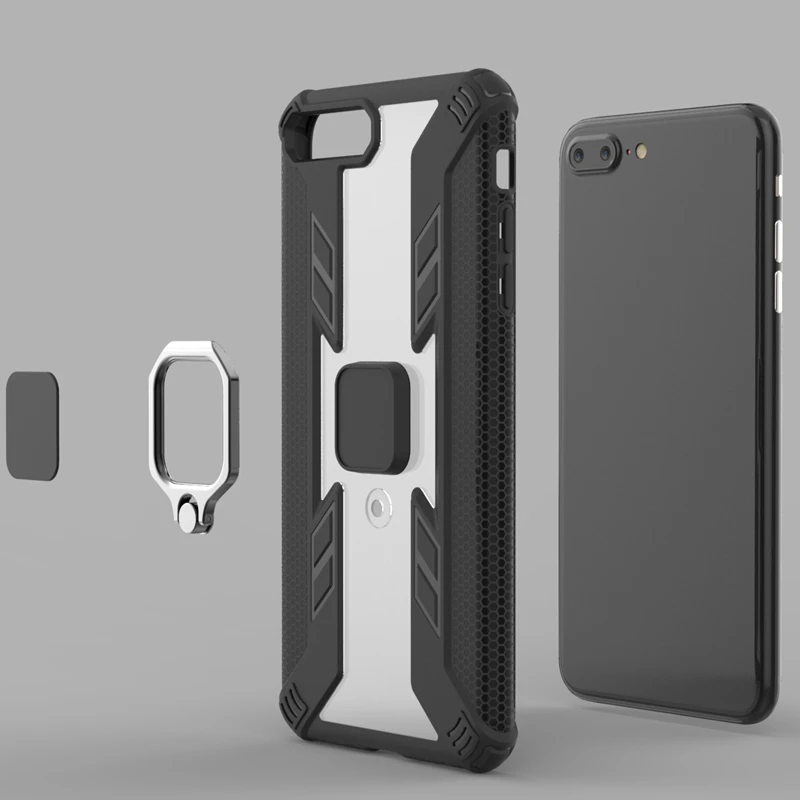 Стенд с металлическим кольцом Магнитный чехол для iPhone 11 Pro Max 6 7 8 Автомобильный