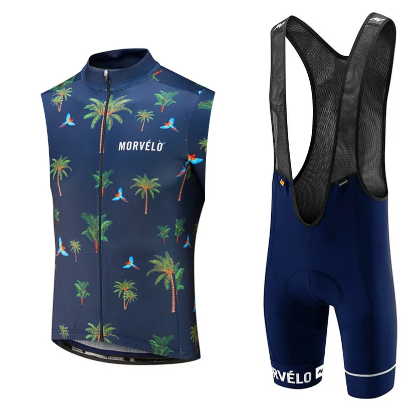 2019 MORVELO для мужчин Велоспорт Джерси короткий рукав набор Майо нагрудник шорты