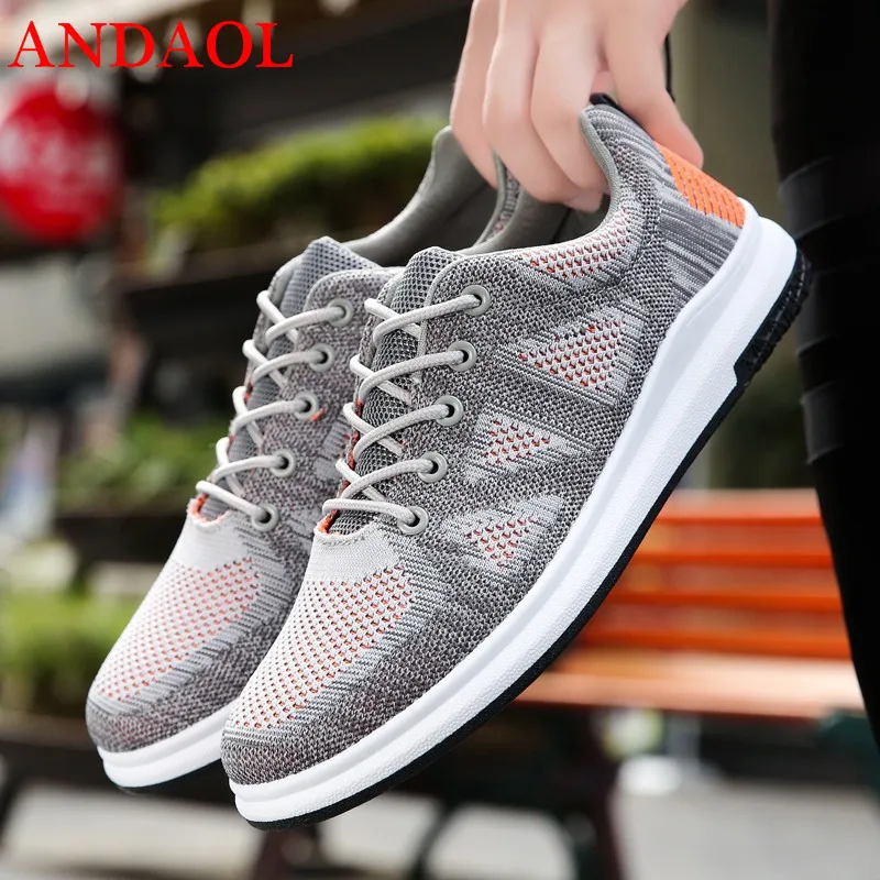 

ANDAOL Men's Casual Shoes New Top Quality Mesh Breathable outdoor Sneakers Luxury Non-Slip Marvel Campus Trainers Skateboarding