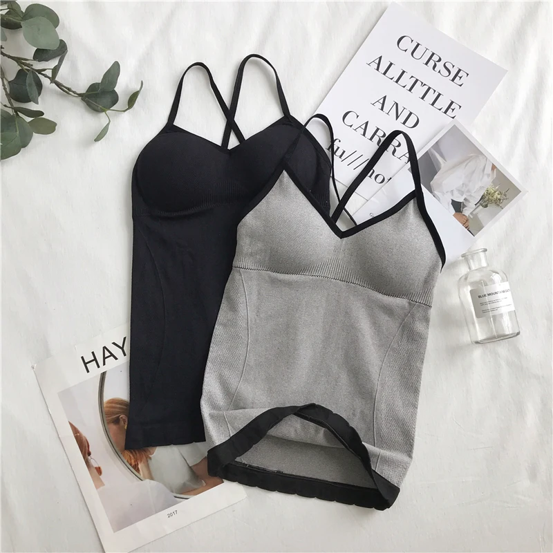 Укороченный Топ сексуальный женский бюстгальтер мягкий топ на бретелях Женская