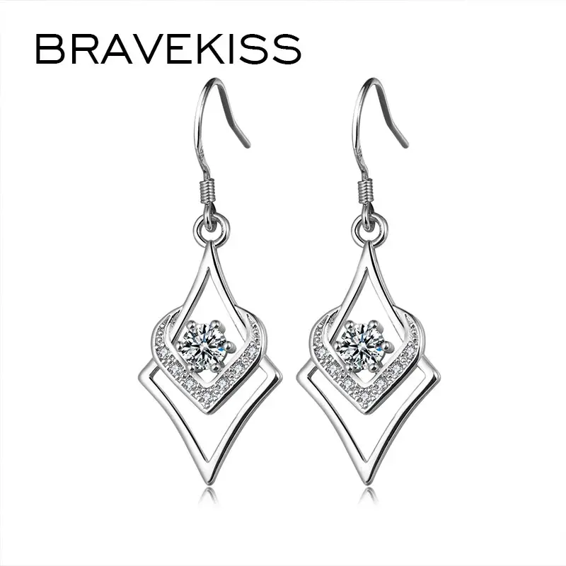 Женские Висячие серьги BRAVEKISS Винтажные висячие с геометрическим сердцем 2019 новые