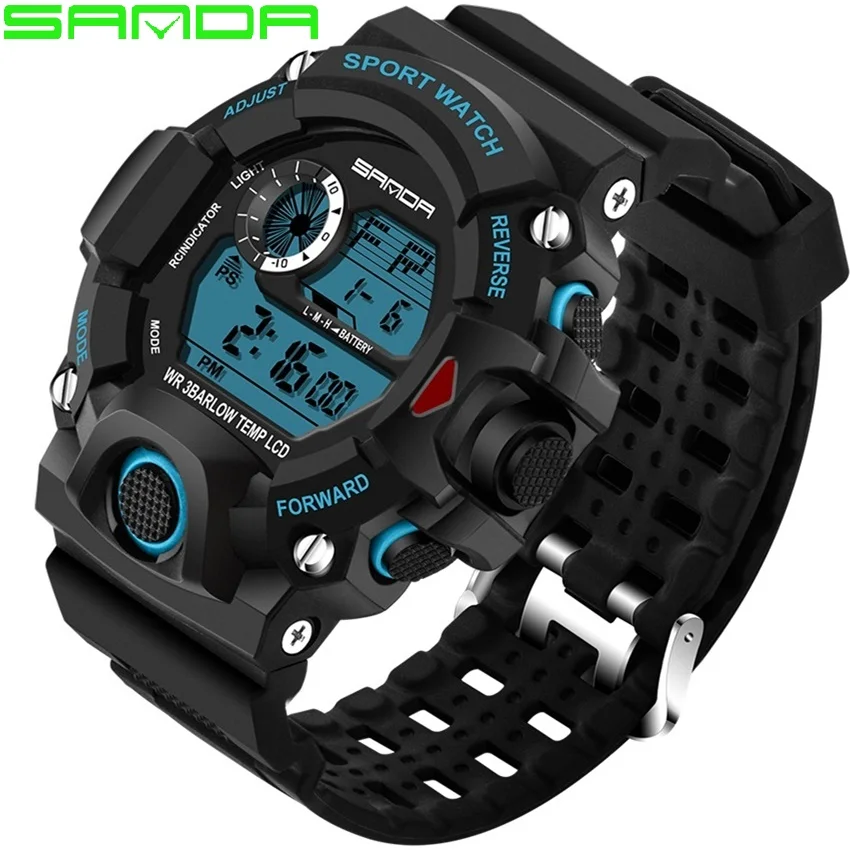 Спортивные часы для мужчин водонепроницаемые S Shock Военные мужские брендовые