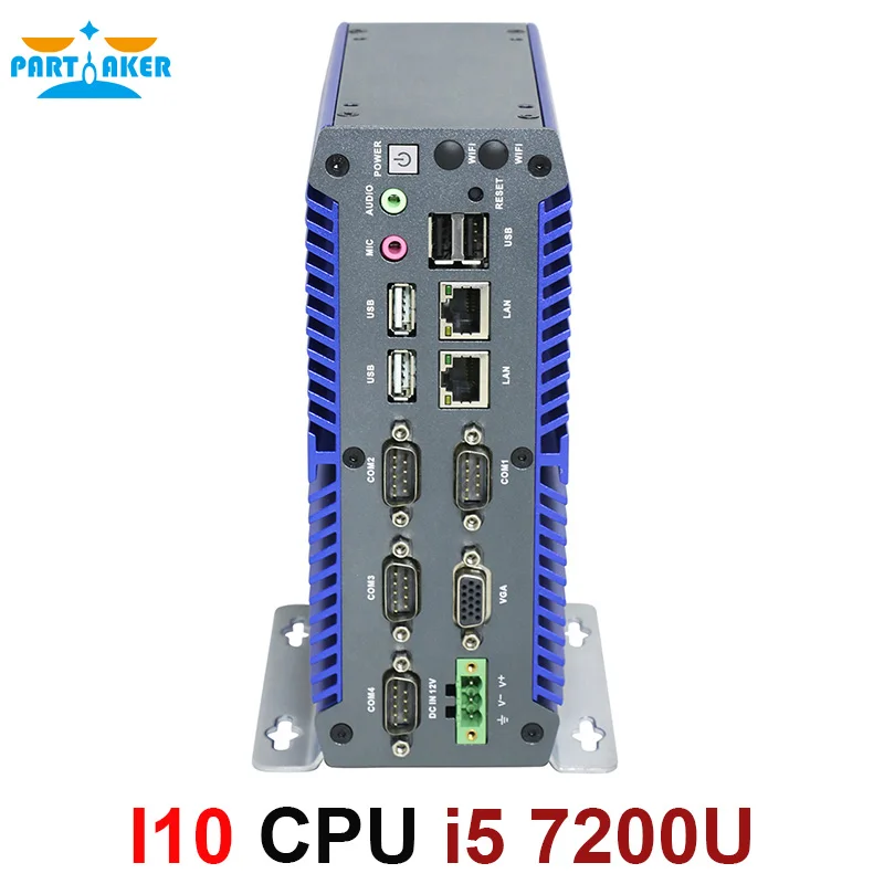 Промышленный мини ПК Синий чехол ITX Intel Core i5 7200u 2 Lan Turbo Boost 3 1 ГГц Barebone Linux с