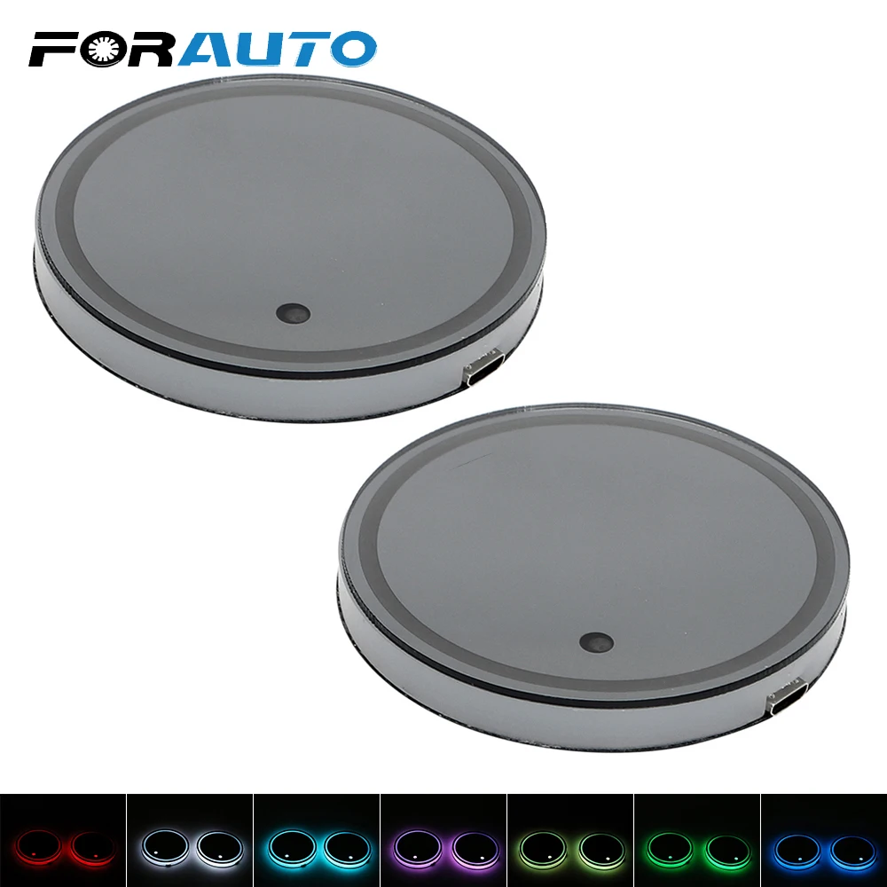 FORAUTO 2 шт. атмосферу Pad автомобильный подстаканник нижней панелью Светильник
