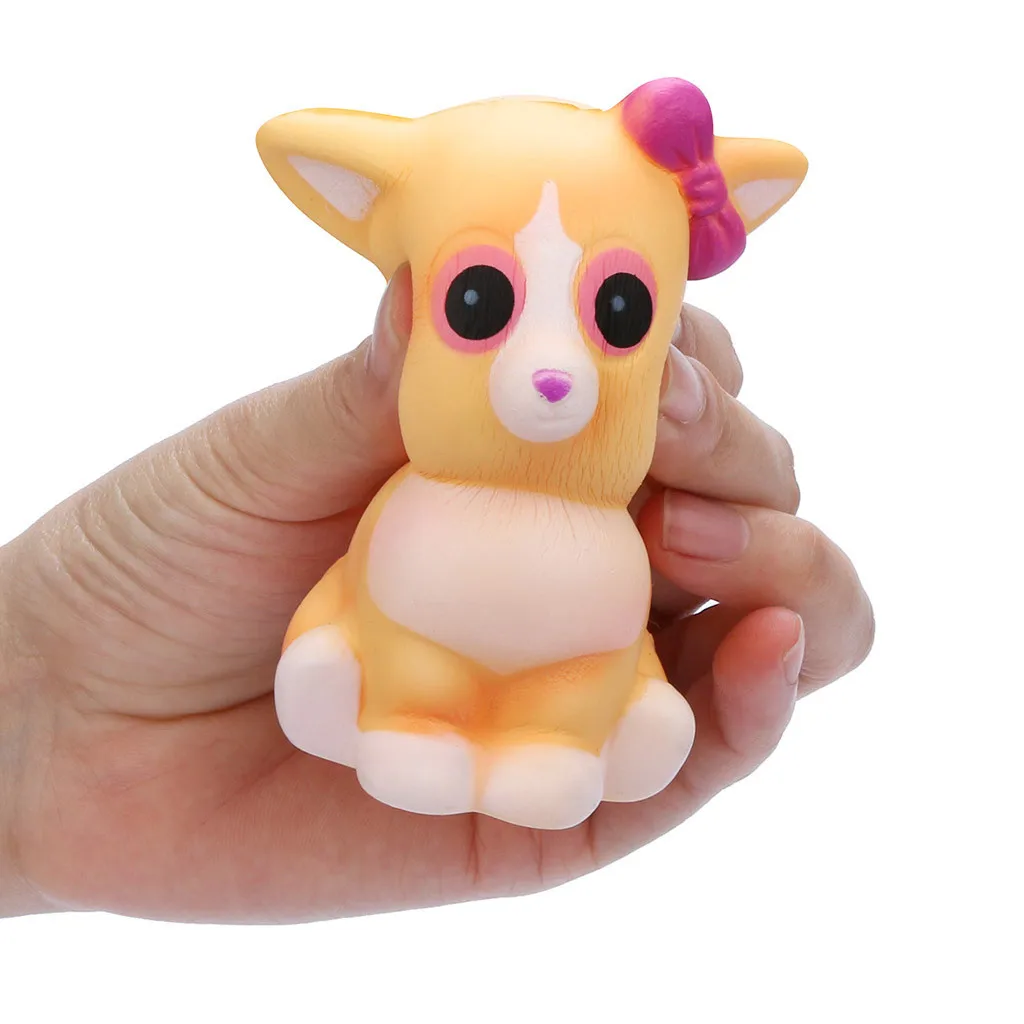 Эластичный экологически чистый ПУ кошачий антистресс Kawaii белый крем