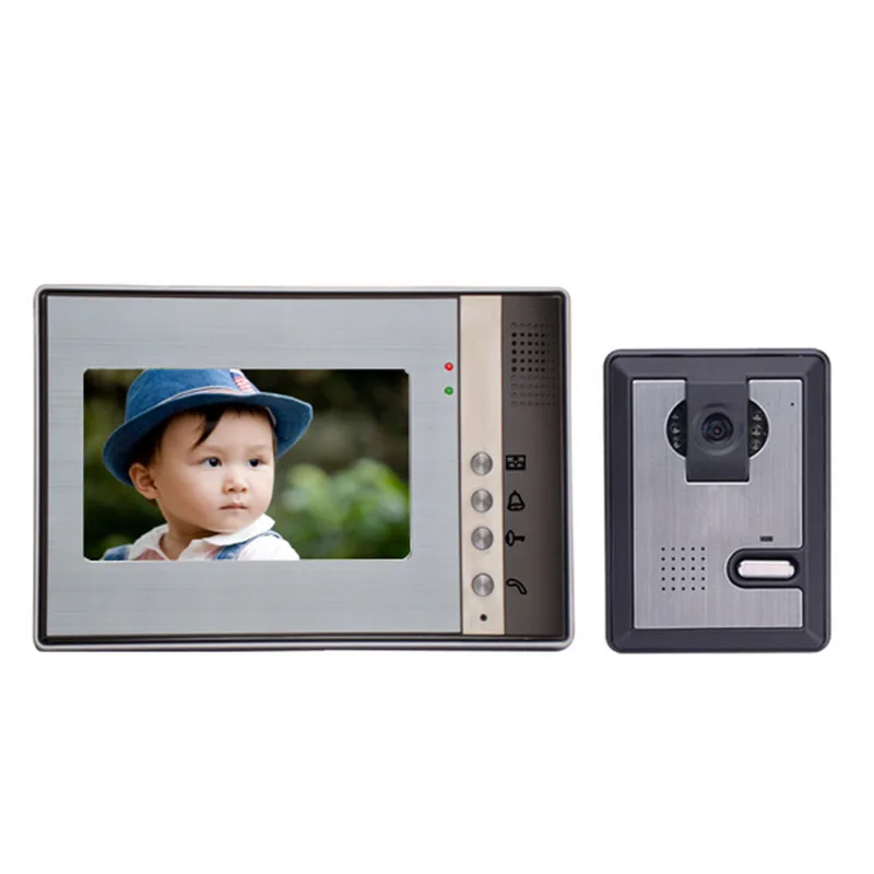 

7'' TFT LCD Wired Video Door Phone System with Waterproof Outdoor IR Camera