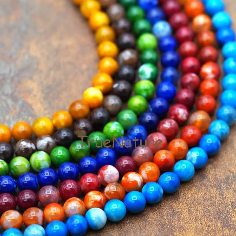 

Mixed Color Round Beads Round Agates Smooth Loose Beads Strands 5 pcs for sale For Jewelry Making In 8 mm BE7593