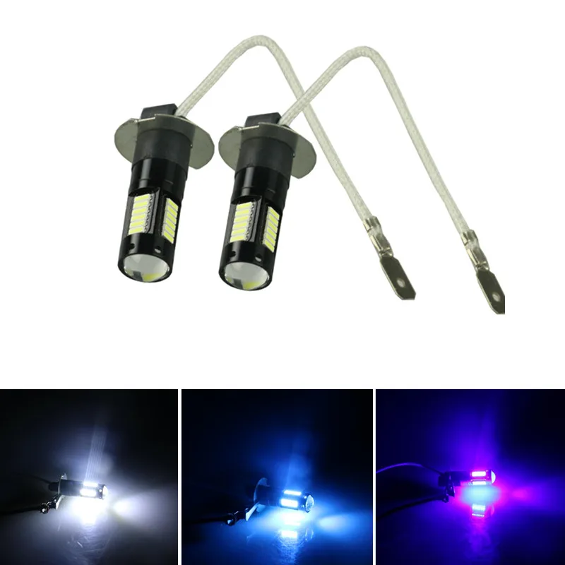 2шт белый 30 SMD 4014 H3 светодиодный Сменные лампы для автомобиля противотуманные