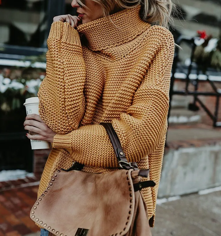 6 Colors 2018 Autumn Women Solid Color Turtleneck Sweater Long Sleeve Loose | Женская одежда