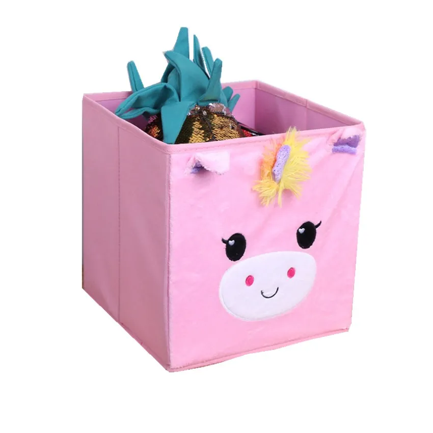 unicorn Новая мультяшная складная коробка для хранения из нетканого материала, детские игрушки, органайзеры, корзина для хранения вещей - Цвет: unicorn