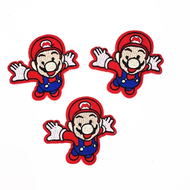 10Pcs/lot Super mario Embroidered Patch for Clothing Iron on Sew Applique Fabric Clothes Shoes Bags DIY Decoration Patches | Дом и сад