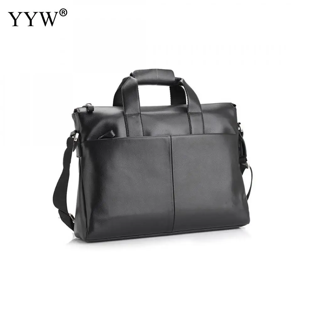 YYW мужской портфель для руководителя, деловая мужская сумка, портфель для ноутбука, сумки для мужчин, черная сумка из искусственной кожи, чехол для документов для мужчин