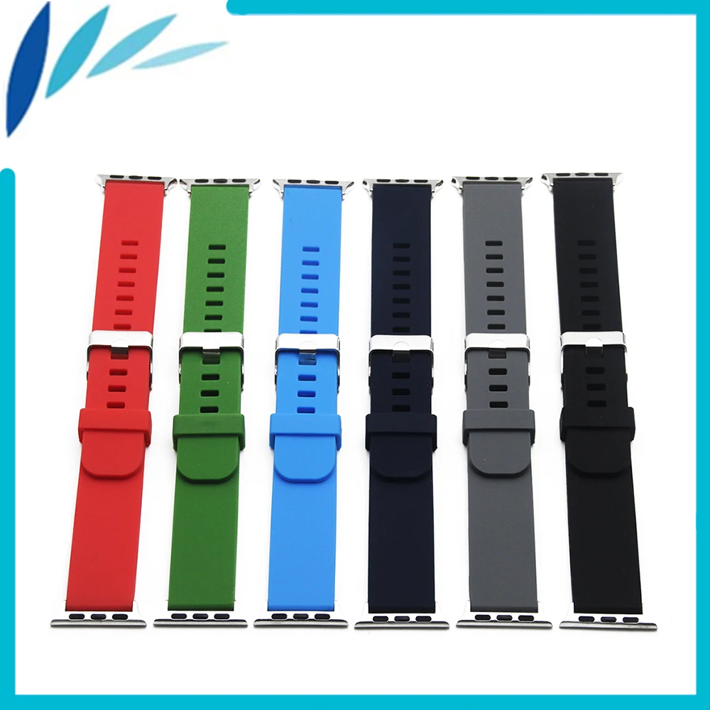 

Ремешок для iWatch Apple Watch, спортивный, черный, синий, 38 мм, 42 мм