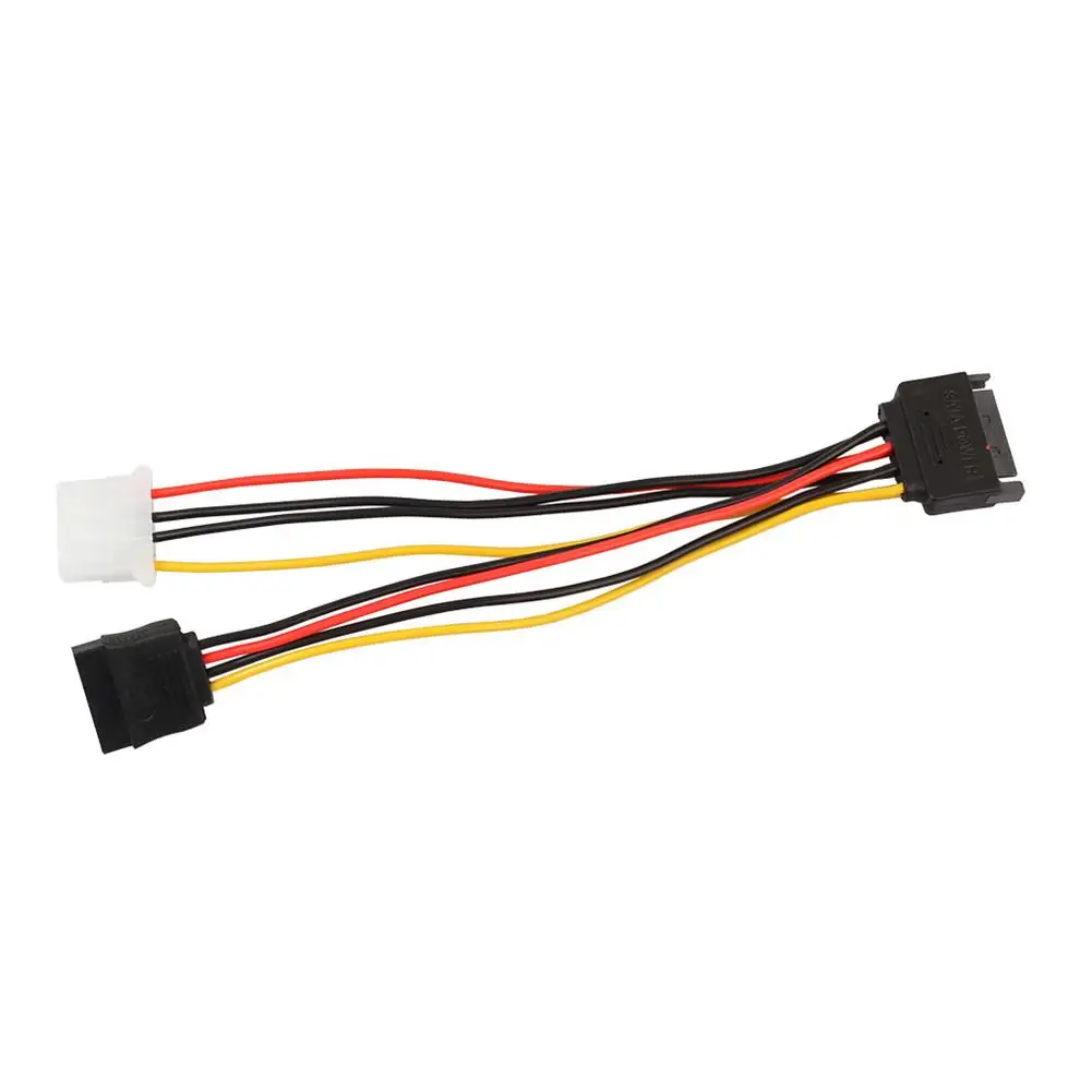 Горячая Распродажа 15Pin SATA штекер к 4Pin IDE Molex гнездо + Кабель питания Шнур провод для