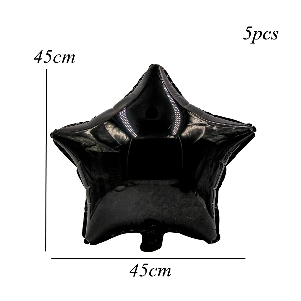 5pcs black star Юбилейные вечерние надувные гелиевые шары с днем рождения, золотые конфетти 30 40 50 60, украшение, товары для дня рождения - Цвет: 5pcs black star