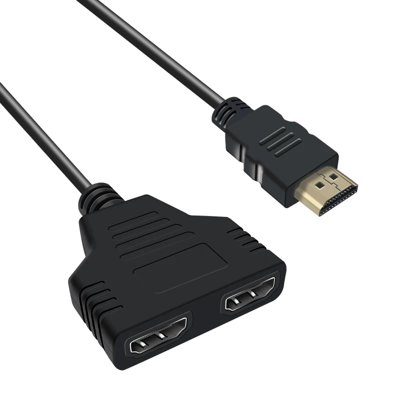Black Кабель-разветвитель HDMI 1 Male To Dual HDMI 2 Female Y Splitter адаптер в HDMI HD светодиодный ЖК-телевизор 30 см 1 в 2 Splitter адаптер конвертер - Цвет: Black