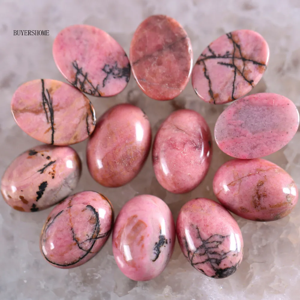 

Oval 13x18MM&12x16MM For Making Necklace Pendant Bracelet Earrings Natural Stone Pink Rhodonite CAB Cabochon 10Pcs K1613