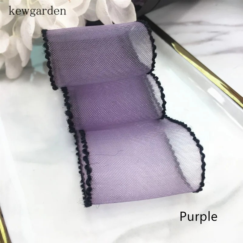 Kewgarden 25 40 мм 1 &quot1 5&quot ленты из органзы с черными краями стандартная самодельная