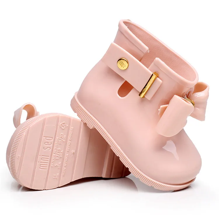 Melissa Mini детские непромокаемые сапоги с бантиком Нескользящие для девочек