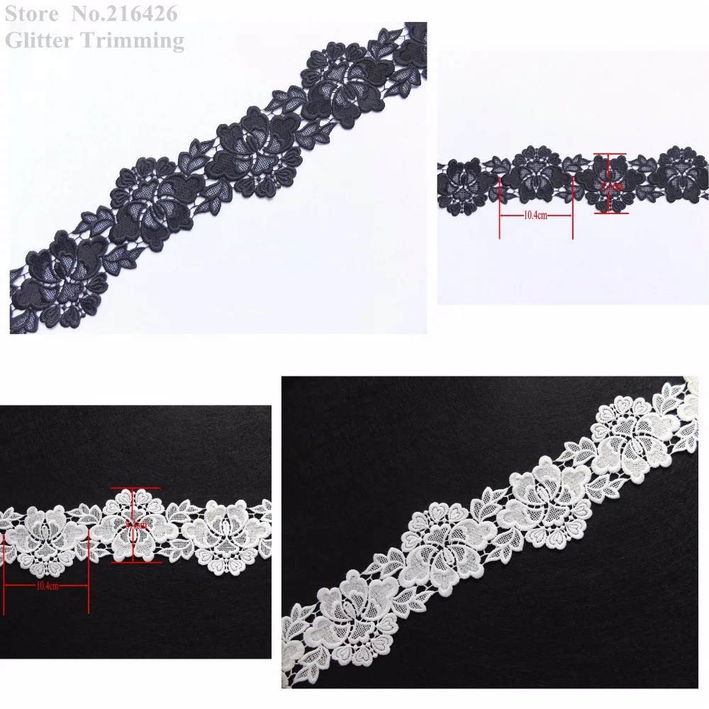 Бесплатная доставка 2 ярда/цвет/лот x новинка аппликация черного и слоновой