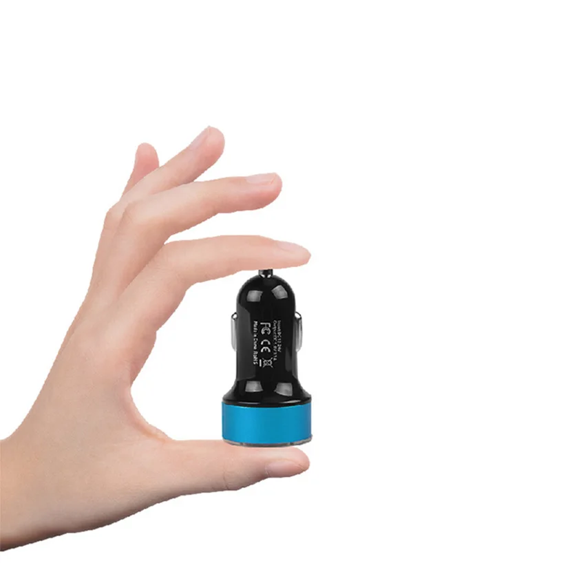Автомобильное зарядное устройство QC 3 0 с двумя USB портами 12 В мини-зарядное для
