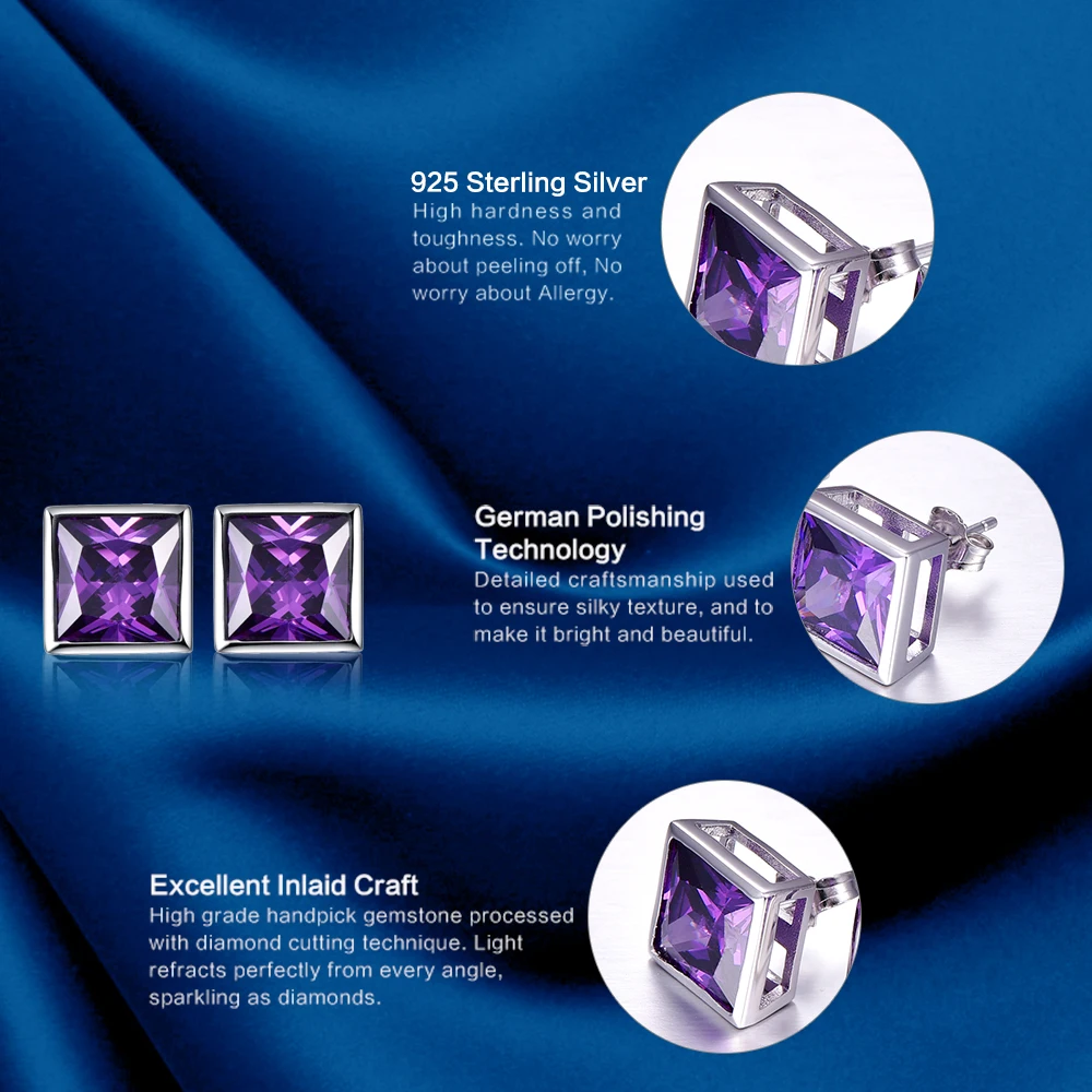 Jrose оригинальные большие серьги гвоздики с драгоценными камнями для женщин 100%