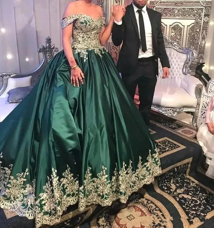 Бирюзовое темно зеленое платье для Quinceanera 2021 кружевное Атласное Бальное Платье с