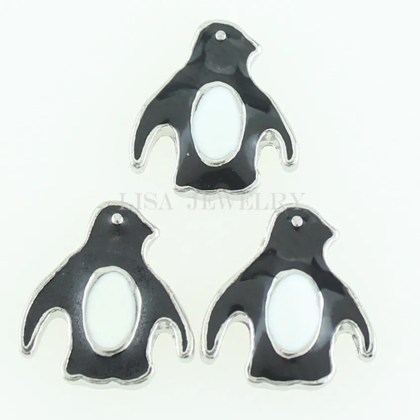 Модные плавучие подвески с милым пингвином для стеклянных медальонов 10