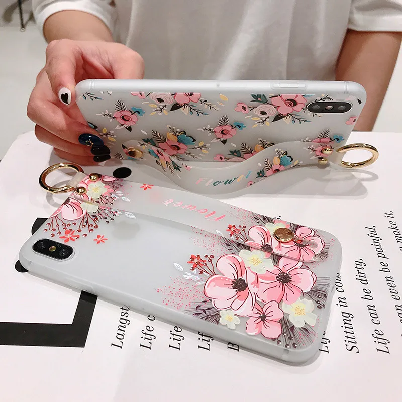 Чехол SoCouple с цветочным ремешком на запястье для телефона iphone 12 чехол 7 8 plus SE Xs max XR