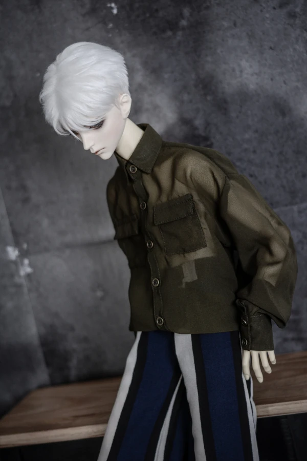 Крутая шифоновая рубашка с рукавами фонариками и свободным карманом для BJD 1/4 MSD 1/3