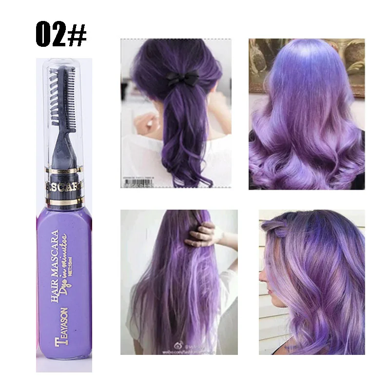 02 DIY Цвет волос 13 цветов краска для волос Временные одноразовые для волос цвет водостойкая цветная тушь для ресниц нетоксичный цвет воск для волос AM024 - Цвет: 02