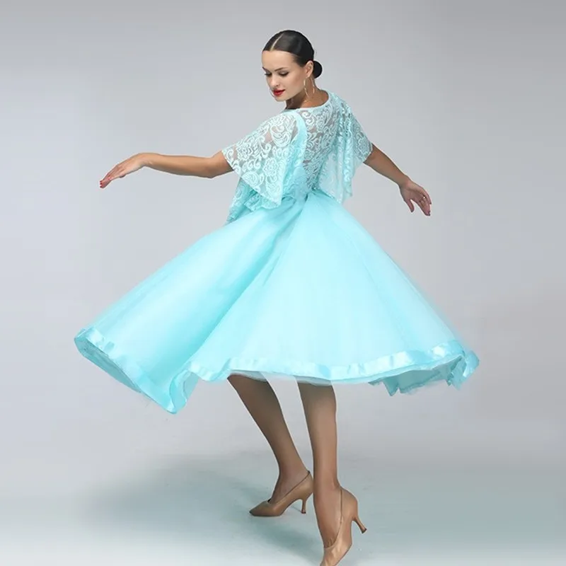 

blue lace ballroom dress women ballroom dance dress ballroom competition dress ballroom tango dresses fringe foxtrot dance