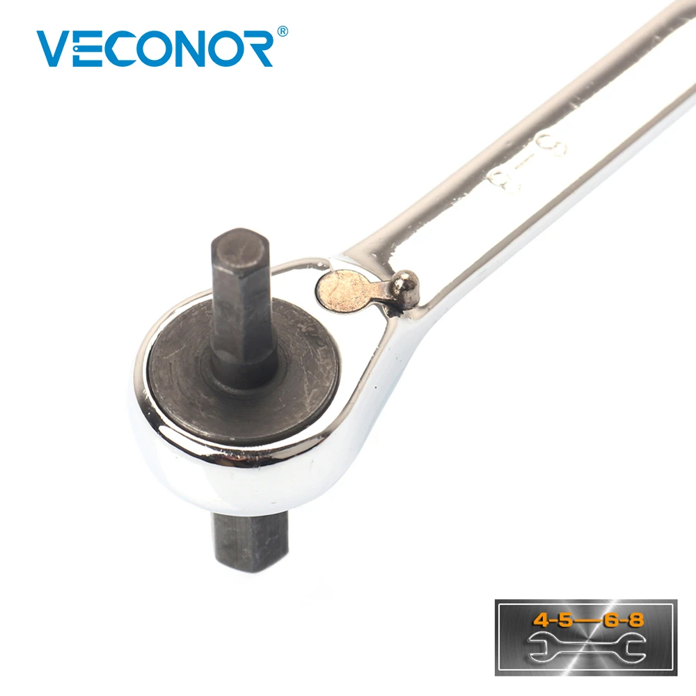 Шестигранный ключ 4 в 1 гаечный с храповым механизмом и двойной головкой